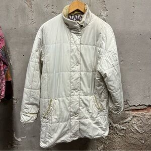 Woolrich Women's Winter White Insulated Longline Full Zip Jacket Coat Medium M